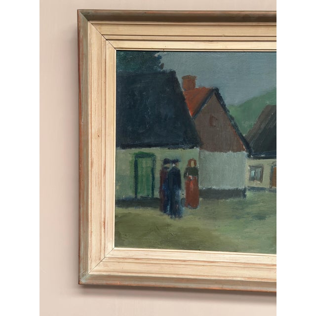 Modern Fabian Lundqvist, Village, 1944, Oil on Canvas, Framed For Sale - Image 3 of 18