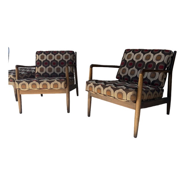 Pair of Dux Lounge Chairs With Ottoman For Sale