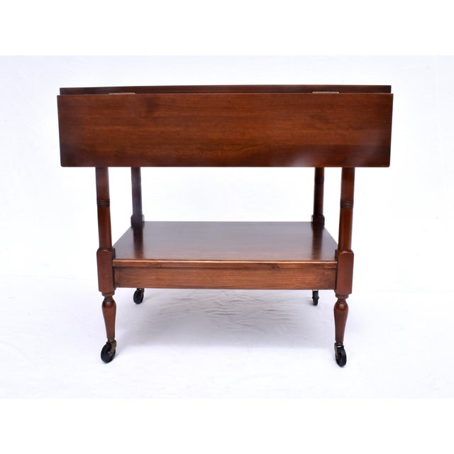 1960s Mid-Century Modern Bar Cart by John Stuart, Cherry & Brass, 1960s For Sale - Image 5 of 12