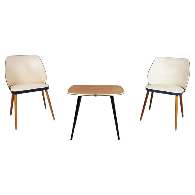 Vintage Belgian Armchairs with Table, 1960s, Set of 3 For Sale - Image 10 of 10