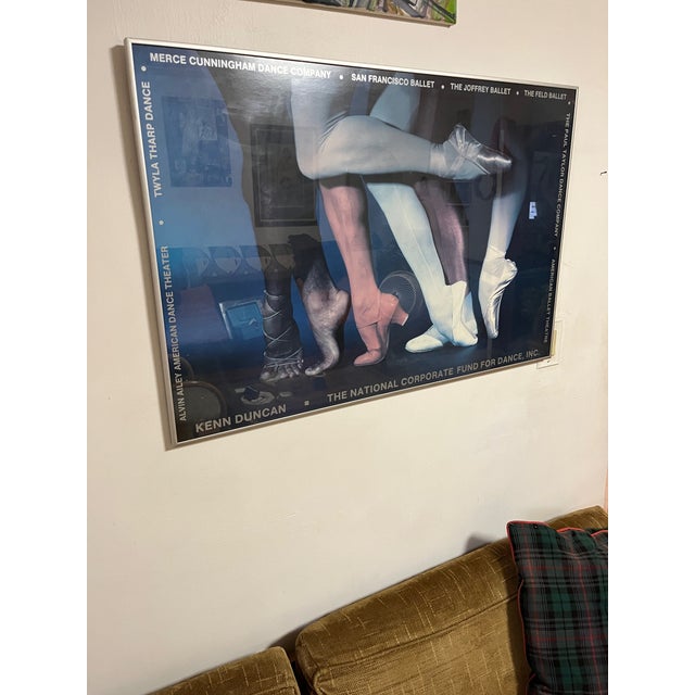 Fund for Dance by Kenn Duncan Vintage Large Framed 1980s Poster For Sale - Image 4 of 12