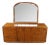 1960s American of Martinsville Art Deco Lowboy Burled Triple Dresser & Mirror MCM For Sale