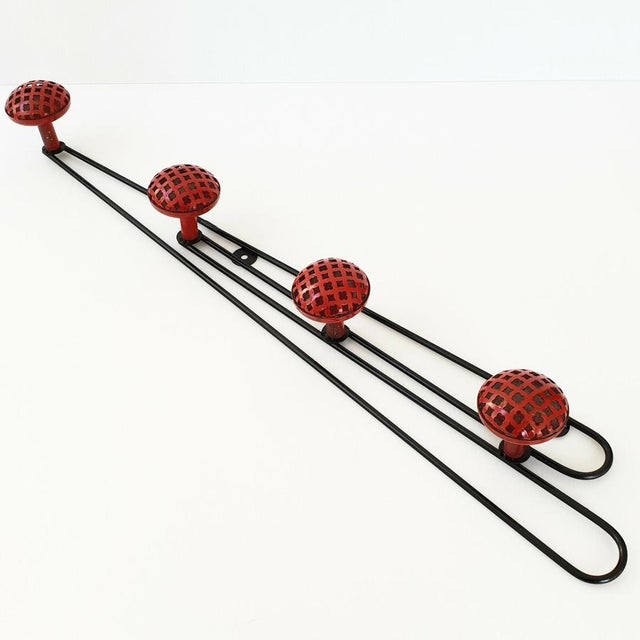 Maroon Vintage Rockabilly Coat Rack, 1950s For Sale - Image 8 of 8