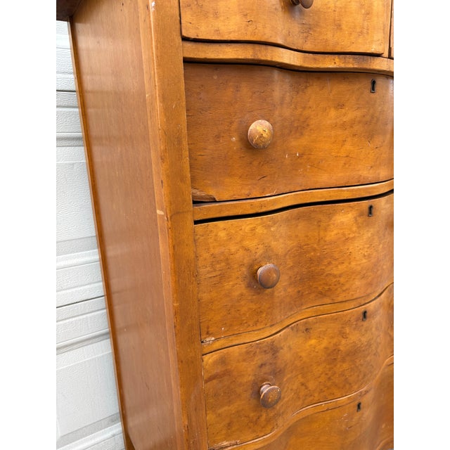 Antique Queen Anne Revival Dresser Chest of Drawers | Early 1900s Colonial Revival Solid Wood Tall Bedroom Dresser Storage Furniture For Sale - Image 11 of 12