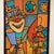 The modern colorful cubist-style framed painting "Smile" by Wrasky features a unique subject of a circus, with a focus on...