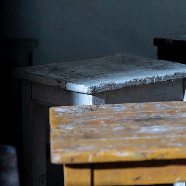 Vintage Style Colorful Stools, Set of 10 For Sale - Image 5 of 11
