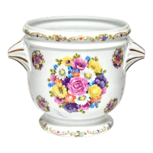 Vintage Limoges Porcelain Floral Vase/Cachepot | Ouragan - Ulysse, Paris, Made in France