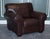 Large Brown Leather Armchairs, Set of 2 For Sale - Image 3 of 18