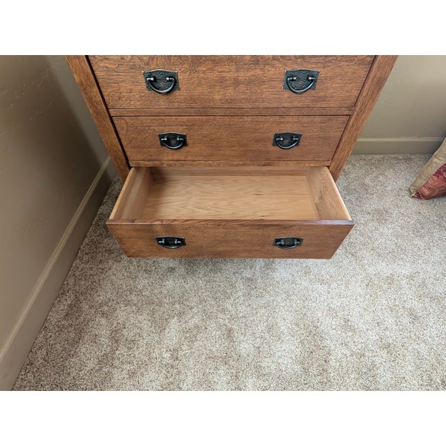 Wood Harvey Ellis Bachelor Chest From the Stickley Mission Bedroom Collection For Sale - Image 7 of 13