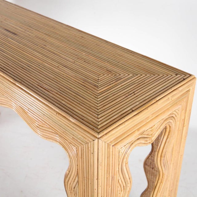 Rattan Wave Console Table For Sale - Image 10 of 16