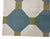Handmade Cotton Flat Weave Area Rug, Teal Blue, Cream and Olive Green Tile Dhurrie - 8'x10' For Sale - Image 13 of 13