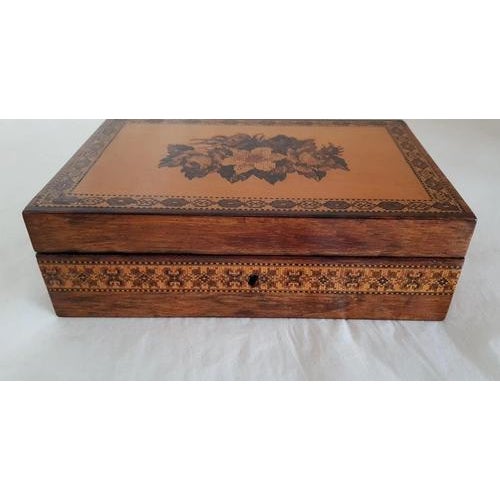 19th Century Antique Victorian Tunbridge Ware Satinwood Jewellery Box, 1850s For Sale - Image 5 of 18