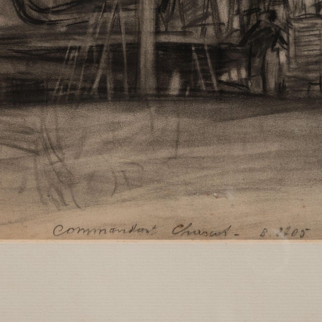 Early 20th Century Early 20th Century France Charcoal Wood Drawing For Sale - Image 5 of 15