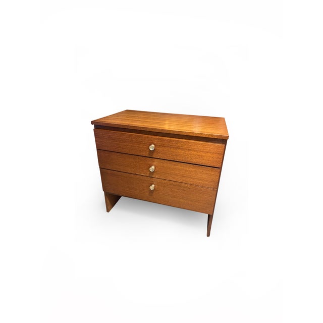A beautifully proportioned mid-century chest of drawers in light oak by meredew furniture, circa 1960. Meredew was one of...