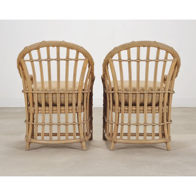 Set of Eight Danny Ho Fong Rattan Garden Dining Armchairs For Sale - Image 14 of 18