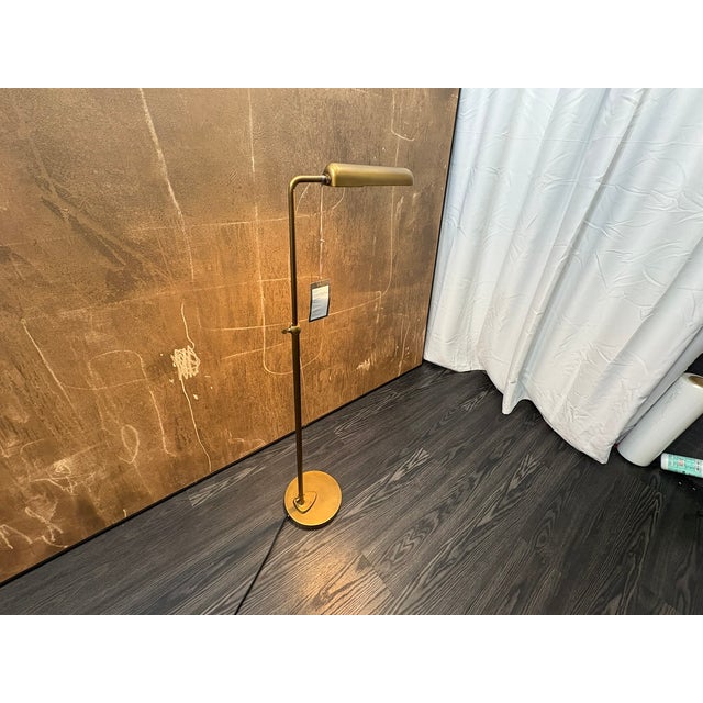 Metal Contemporary Model Rh 1930s Parisian Task Floor Lamp Antiqued Brass | Adjustable Height | Dimmable Led Task Lighting For Sale - Image 7 of 18