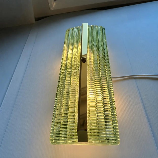 Glass Rectangular Murano Glass Wall Sconces with Chrome Finish by Simoeng for Simoeng, Set of 4 For Sale - Image 7 of 11
