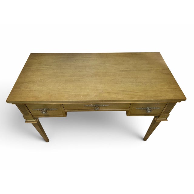 Item Overview: Elevate your workspace with this striking vintage three-drawer writing desk produced by the renowned White...