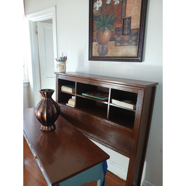 Modern Hillsdale 6 Shelf Bookcase Teak Stained For Sale - Image 3 of 4