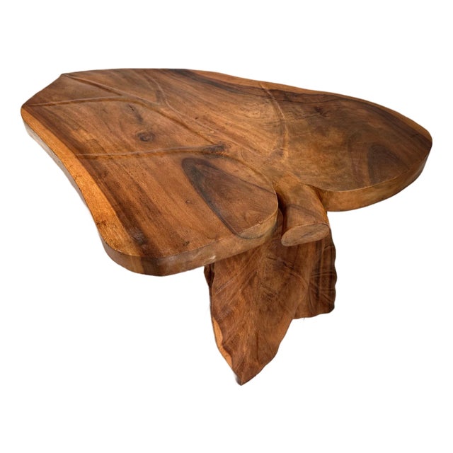 Vintage 1960s Mid Century Hand Carved Folk Art Acadia Root Coffee or Side Table For Sale