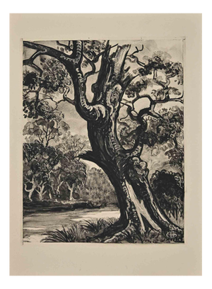 Georges-Henri Tribout, The Tree, Etching, Mid-20th Century