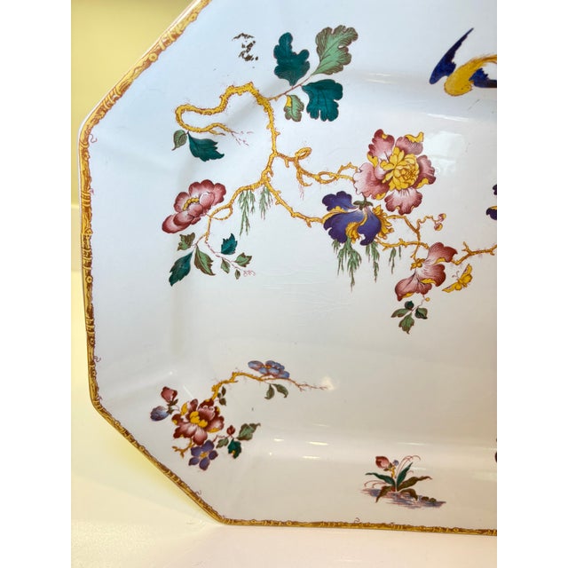 Vintage Wedgwood Devon Rose Georgetown Collection Bamboo Trim Platter For Sale In Miami - Image 6 of 11