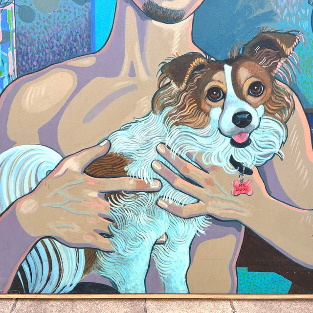 2000 - 2009 Portrait of a Man and "Mr. Chips" by Noted Illustrator Richard Ellescas For Sale - Image 5 of 7