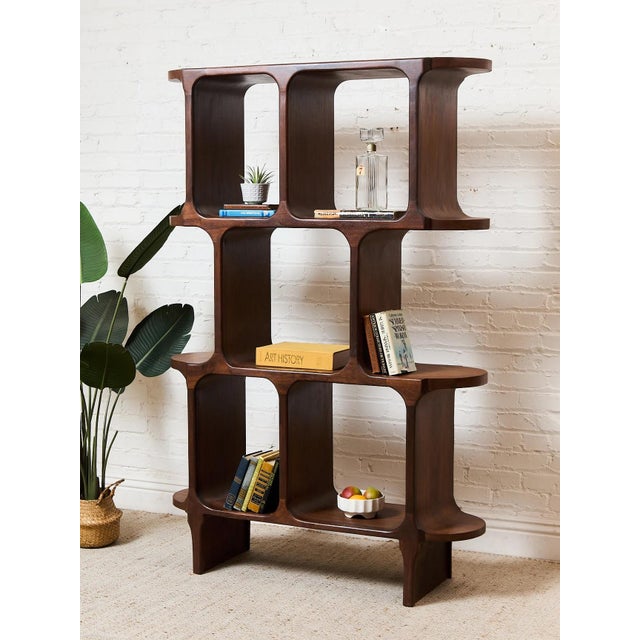 Mid-Century Modern Exclusive Solid Walnut Atomic Shelf For Sale - Image 3 of 12