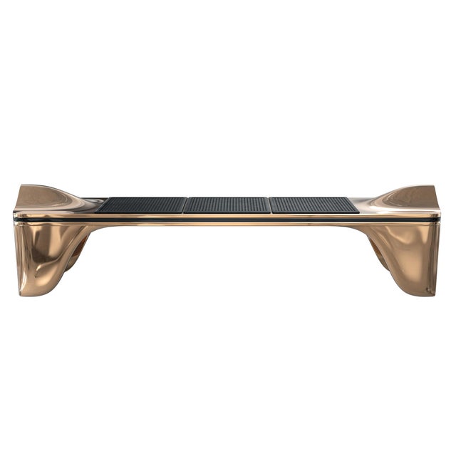 "Passione" Bench With Bronze and Exclusive Woven Leather, Handcrafted Bizimyer Furniture. Unmatched. Unrivalled. Designed...