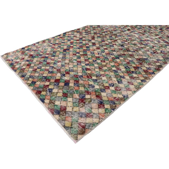 Mid-Century Modern Vintage Turkish Sivas Rug, 04'00 X 08'09 For Sale - Image 3 of 10