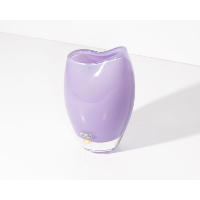 Lilac Purple Glass Vase by Smalandshyttan Sweden For Sale - Image 4 of 7