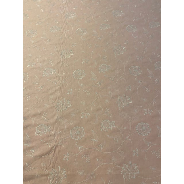 Colefax & Fowler's Pink Embroidered Floral Vine Fabric - 3+ Yard Piece For Sale