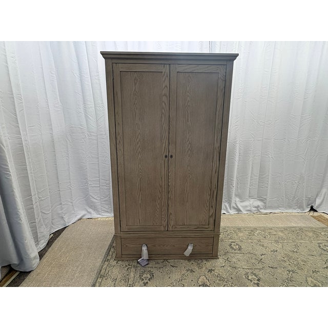 French Rh Maison Armoire (Wardrobe or Media) – Light Oak Solid Hardwood Construction | French-Inspired Design | Pewter Hardware For Sale - Image 3 of 18