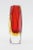 This beautiful vintage Murano Alessandro Mandruzzato Sommerso vase is faceted glass. It is red to yellow to clear glass on...
