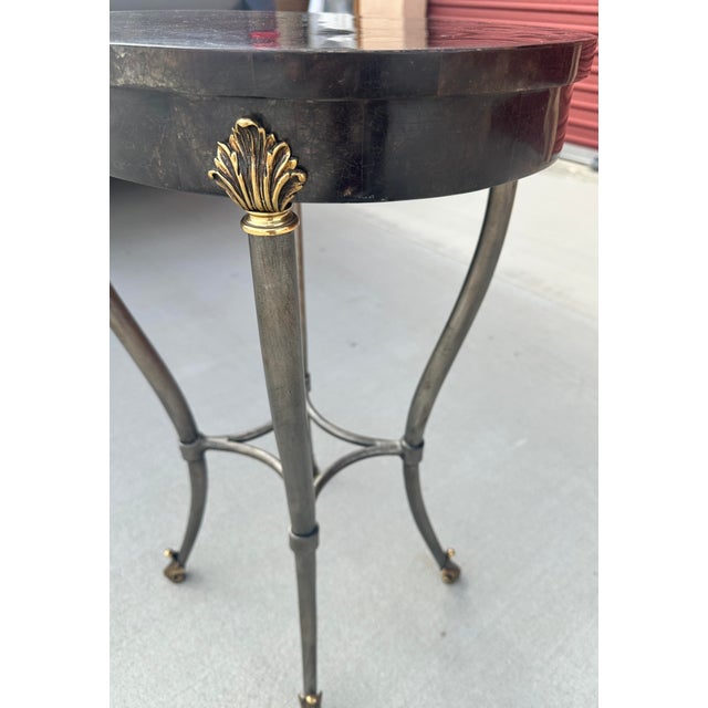 Campaign Ethan Allen Regency Style Faux Tessellated Horn Accent Table For Sale - Image 3 of 9