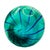 Glass Aqua & Cobalt Art Glass Ruffled Rim Vase For Sale - Image 7 of 8