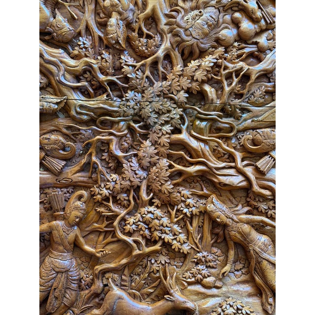 Wood Indonesian Round Wooden Carved Coffee Table, 1920s For Sale - Image 7 of 18