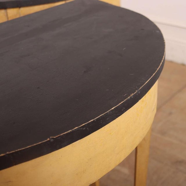 Small Painted Demi Lune Console Tables, 1890s, Set of 2 For Sale - Image 6 of 9