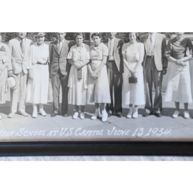 Black 1934 u.s. Capitol Hill School Portrait Washington Dc, Greene-Dreher Pa Panoramic Black and White Photograph in Original Frame For Sale - Image 8 of 9