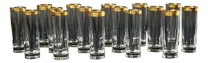 Mid-Century French Gilded Rim Glasses from Saint Louis, 1950s, Set of 16