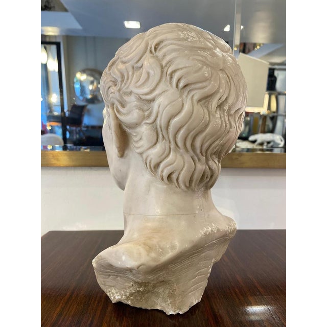 Stone Bust of a Roman Emperor, Early 1800s, Marble For Sale - Image 7 of 13
