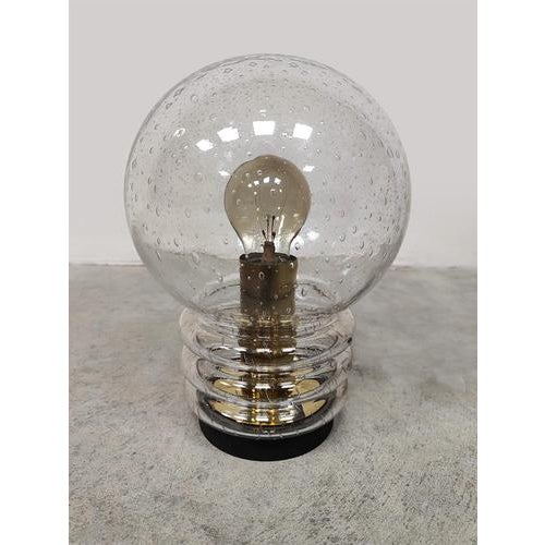 1970s Vintage Bulb Table Lamp in Bubble Glass by Herbert Proft for Glashutte Limburg, 1970s For Sale - Image 5 of 5
