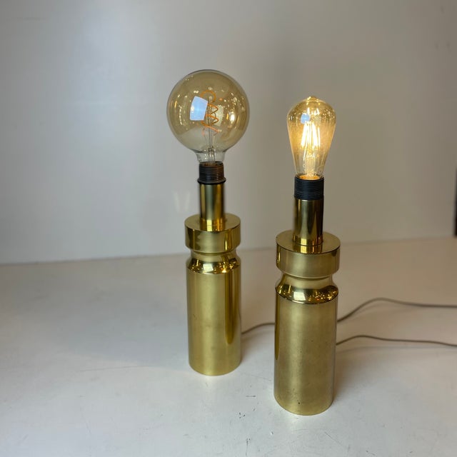 Hollywood Regency Brass Table Lamp, 1980s, Set of 2 For Sale - Image 3 of 9