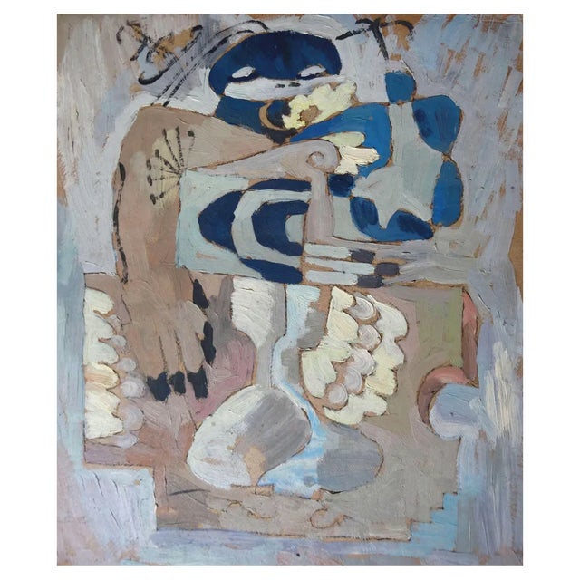 Vladimir Glushenkov, Mechanical Mask, Tempera on Cardboard, 1976 For Sale