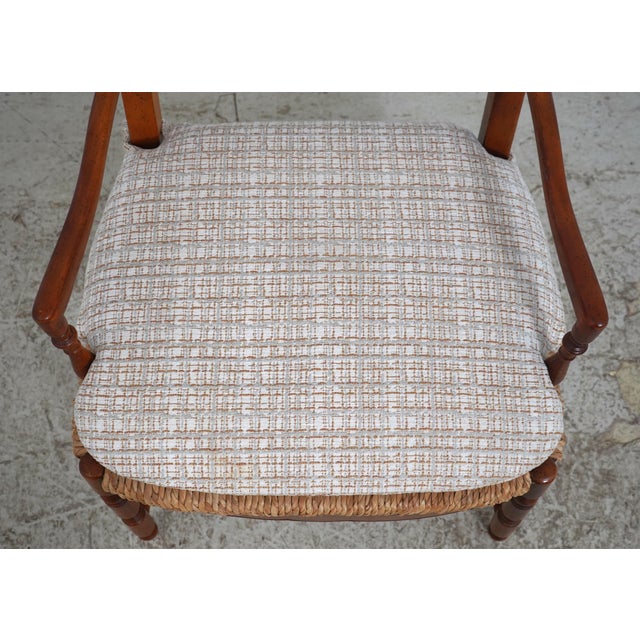 French Country Woven Seat Arm Chair For Sale - Image 11 of 17