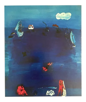 Raol Dufy Vintage 1970 Authentic Fauvism Lithograph Print " the Mediterranean " 1923