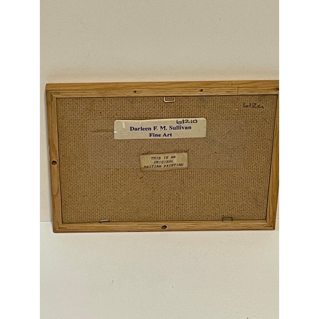 1980s 1980s Haitian Miniature Oil Signed Framed Matted For Sale - Image 5 of 11