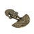 A distinctive vintage cast brass sculpture depicting a stylized male figure with an elaborate ceremonial headdress,...