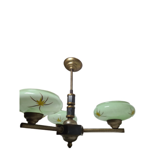 Art Deco Style Bakelite Chandelier, Poland, 1950s For Sale - Image 9 of 15
