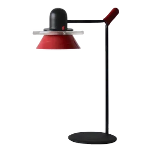 1980s Postmodern Memphis Design School Style Metal Glass Rubber Desk Table Lamp